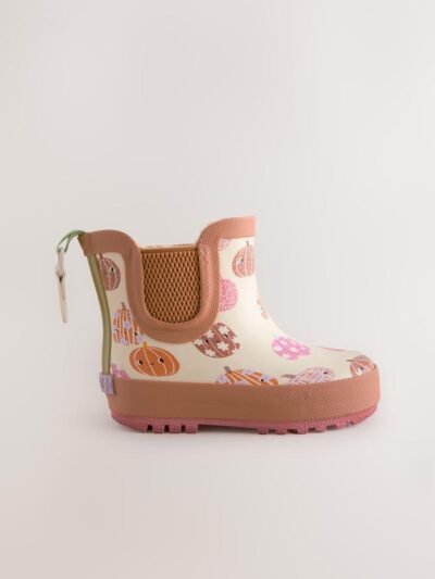 Neutral Pumpkin Halloween Chelsea Wellies