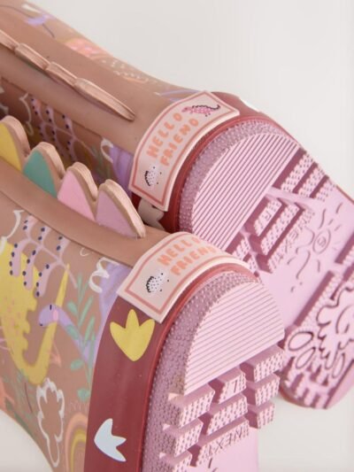 Neutral Dino Handle Wellies