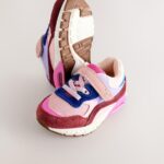 Multi Pink Elastic Lace Chunky Trainers