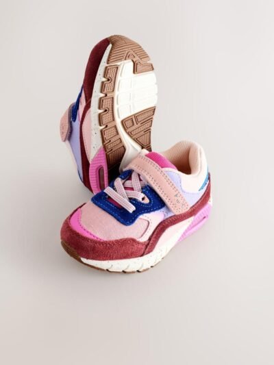 Multi Pink Elastic Lace Chunky Trainers