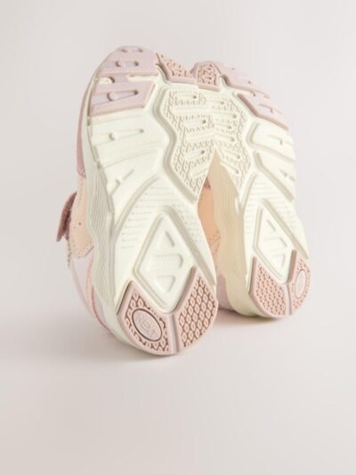 Pink Standard Fit (F) Elastic Lace Touch Fasten Trainers