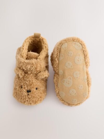 Brown Bear Baby Touch Fastening Slipper Boots