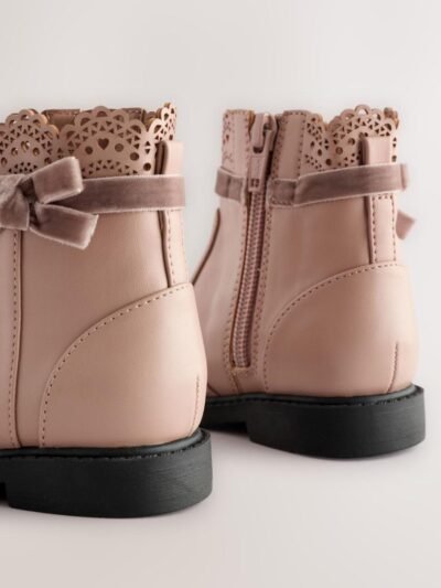 Mink Brown Chelsea Bow Ankle Boots