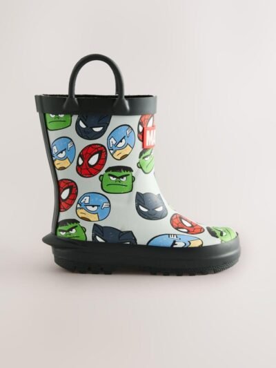 Grey Marvel Handle Pull On Wellies