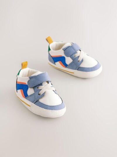 Multi Baby Touch Fastening Elastic Lace Trainers