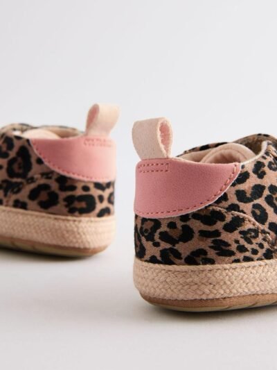 Animal Print Touch Fasten Baby Trainers