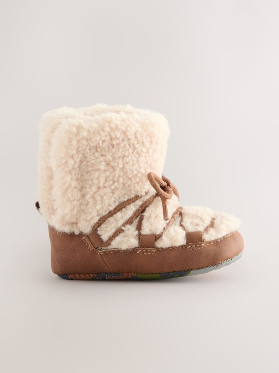 Neutral Borg Warm Lined Baby Boots