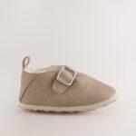 Beige Baby Faux Fur Lined Clog Shoes