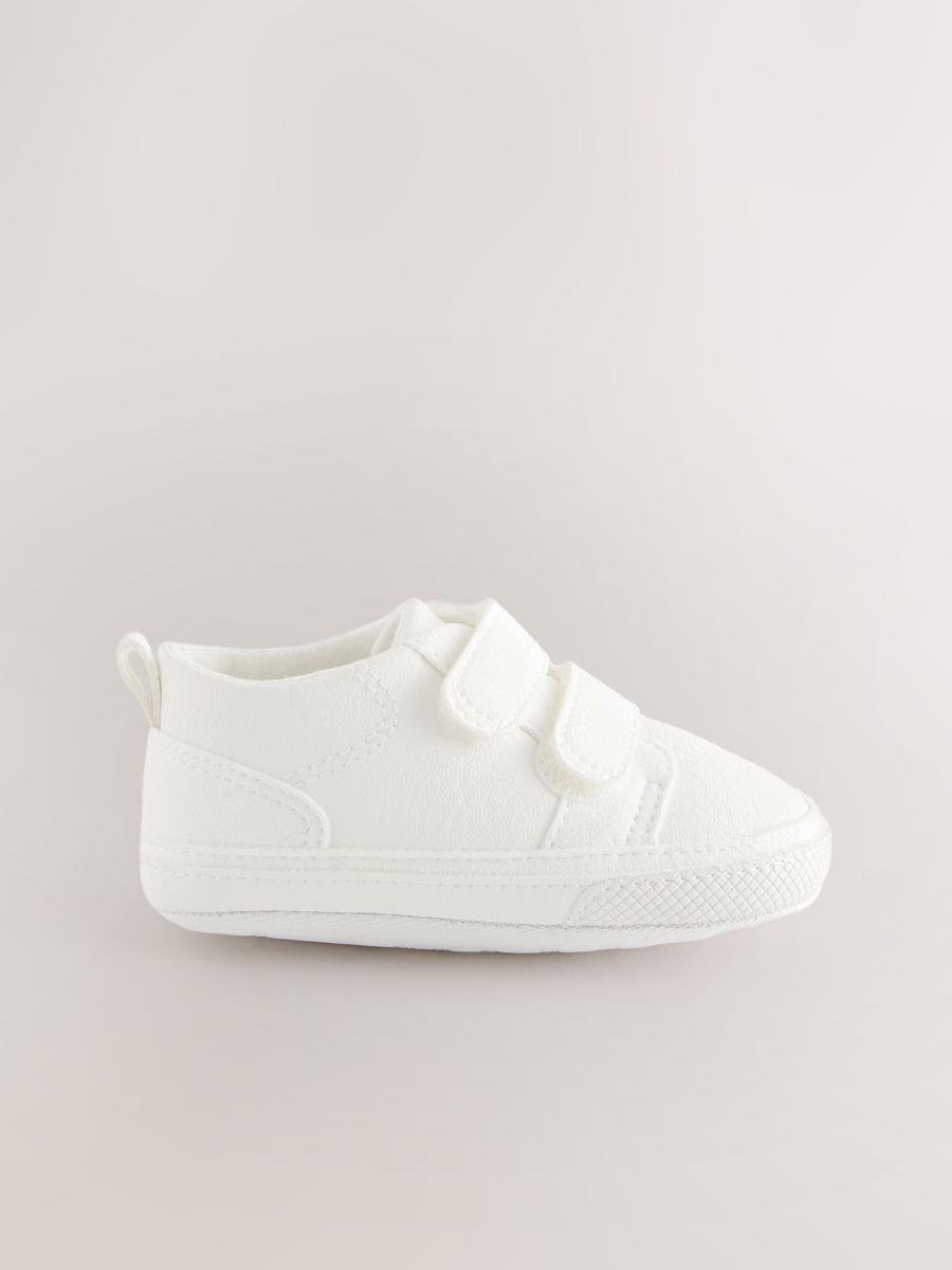 White Two Strap Baby Trainers