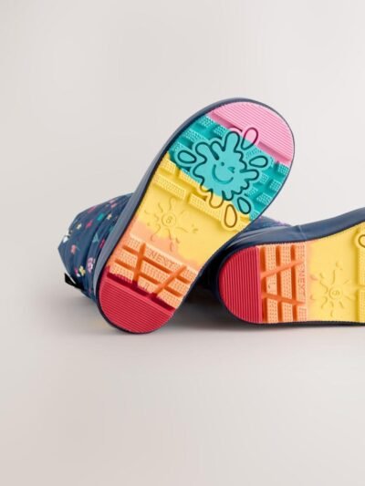 Navy Blue Thinsulate Lined Cuff Wellies