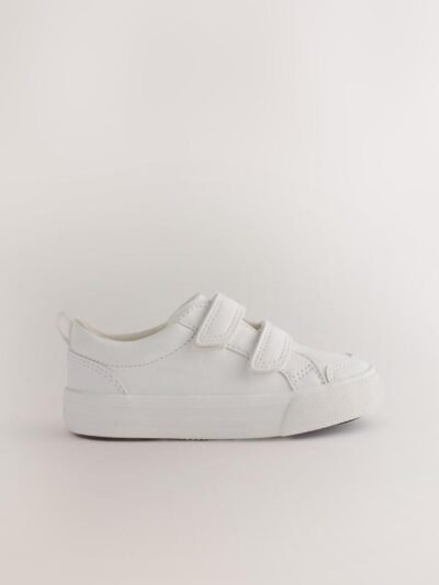 White Wide Fit (G) Two Strap Touch Fastening Trainers