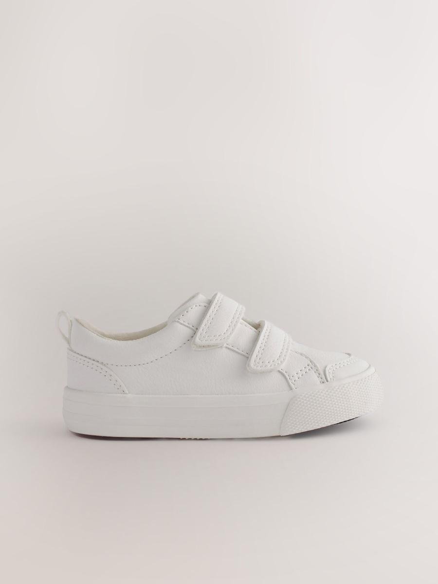 White Wide Fit (G) Two Strap Touch Fastening Trainers