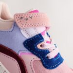 Multi Pink Elastic Lace Chunky Trainers