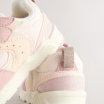 Pink Standard Fit (F) Elastic Lace Touch Fasten Trainers