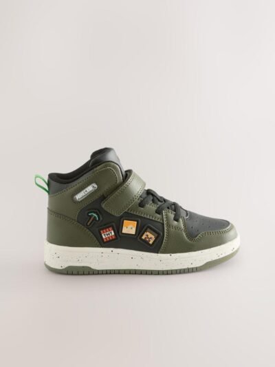 Khaki Green Minecraft High Top Trainers