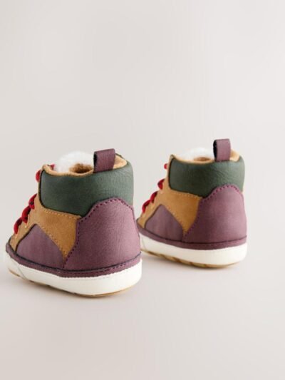 Tan Brown Baby Elastic Lace Boots