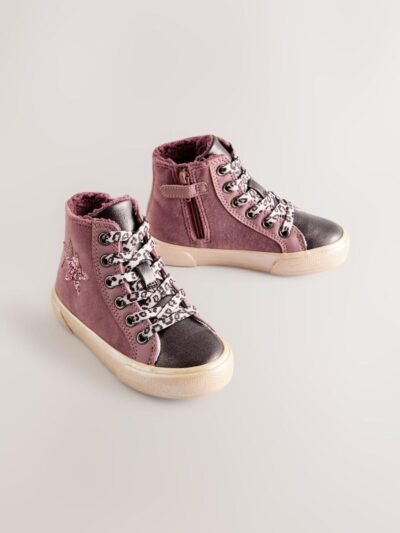 Purple Standard Fit (F) Star High Top Trainers