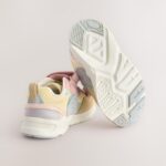Multi Pastel Standard Fit (F) Elastic Lace Touch Fasten Trainers