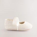 Cream Lace Baby Tie Front Occasion Shoes