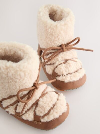 Neutral Borg Warm Lined Baby Boots