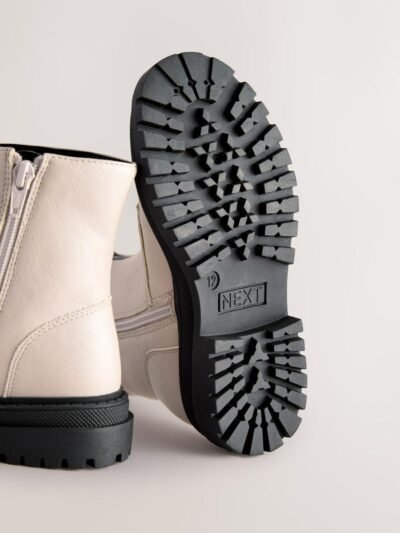 Bone White Standard Fit (F) Zip Front Ankle Boots