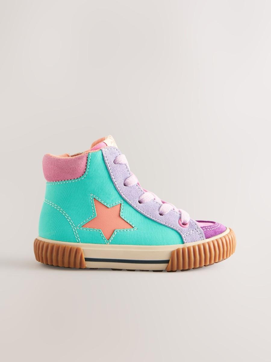 Multi Bright Star High Top Trainers