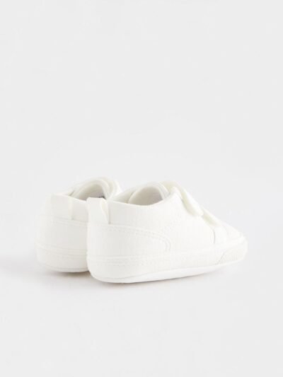 White Two Strap Baby Trainers