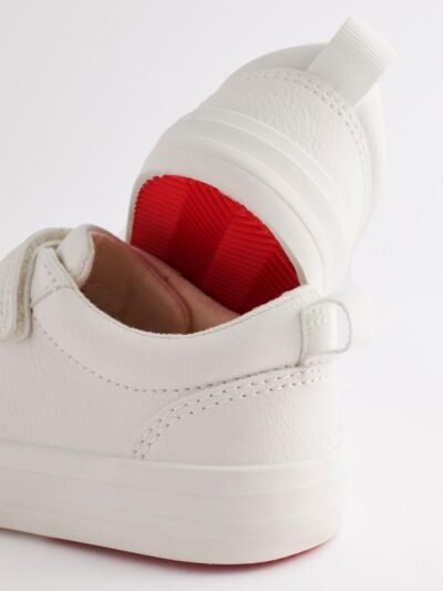 White Wide Fit (G) Two Strap Touch Fastening Trainers