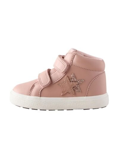 Pink Standard Fit (F) Touch Fasten High Top Trainers