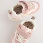 Pink Standard Fit (F) Elastic Lace Touch Fasten Trainers