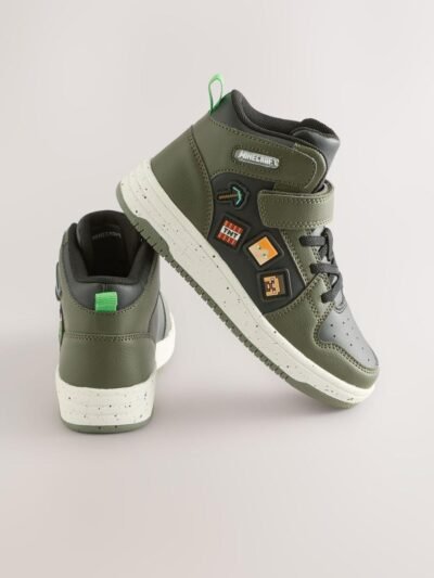 Khaki Green Minecraft High Top Trainers