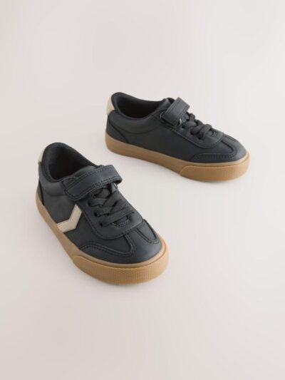 Black Standard Fit (F) Touch Fastening Elastic Lace Trainers