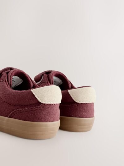 Red Burgundy Standard Fit (F) Touch Fastening Elastic Lace Trainers
