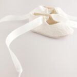 Cream Lace Baby Tie Front Occasion Shoes