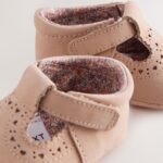 Tan Leather Baby T-Bar Shoes