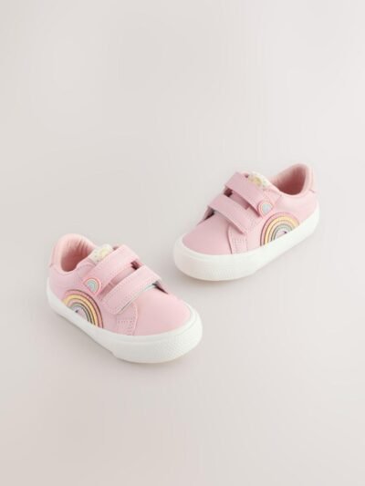 Pink Standard Fit (F) Touch Fasten Trainers