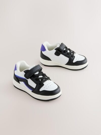 Monochrome Touch Fastening Elastic Lace Trainers
