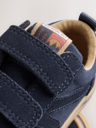 Blue Navy Standard Fit (F) Touch Fastening Skate Trainers