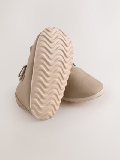 Beige Baby Faux Fur Lined Clog Shoes