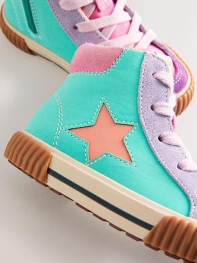 Multi Bright Star High Top Trainers