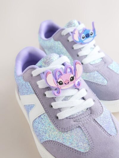 Purple Glitter Lilo & Stitch Lace-Up Lifestyle Trainers