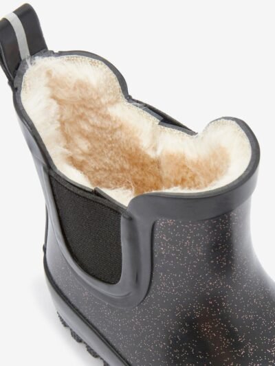 Black Glitter Chelsea Wellies