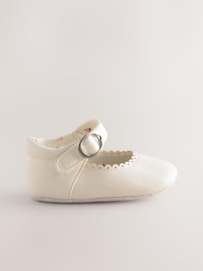 White Mary Jane Baby Shoes