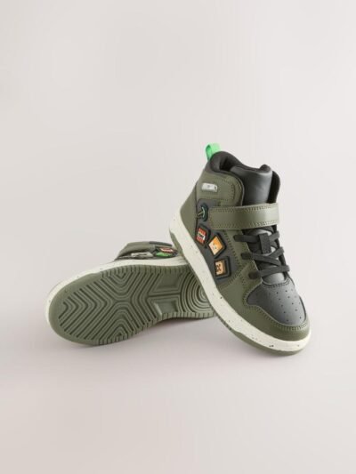 Khaki Green Minecraft High Top Trainers