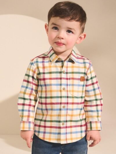 Ecru Bright Gingham Check Long Sleeve Character Shirt