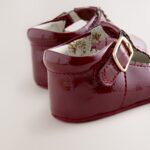 Burgundy Red Baby T Bar Shoes