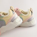Multi Pastel Standard Fit (F) Elastic Lace Touch Fasten Trainers