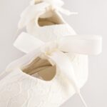 Cream Lace Baby Tie Front Occasion Shoes