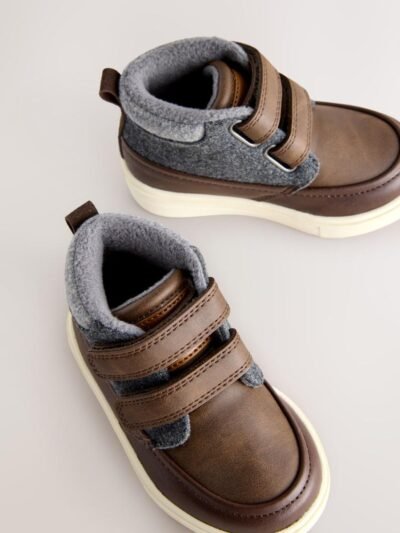 Chocolate Brown Standard Fit (F) Touch Fastening Boots