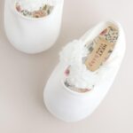 White Satin Baby Corsage Shoes